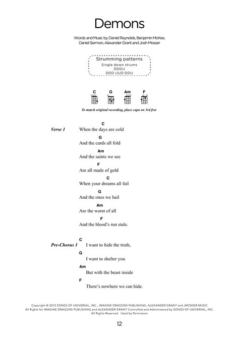 demons ukulele chords easy.